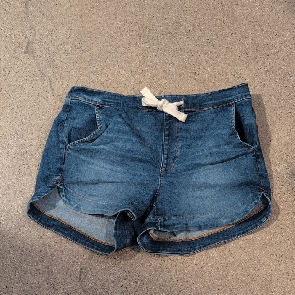 UpWest Dark Blue Jean Shorts with White Tie